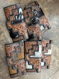 Tooled leather wallet