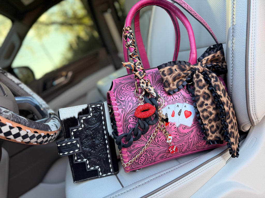 “These Lips dont lie"- purple  tooled leather speedy (M)