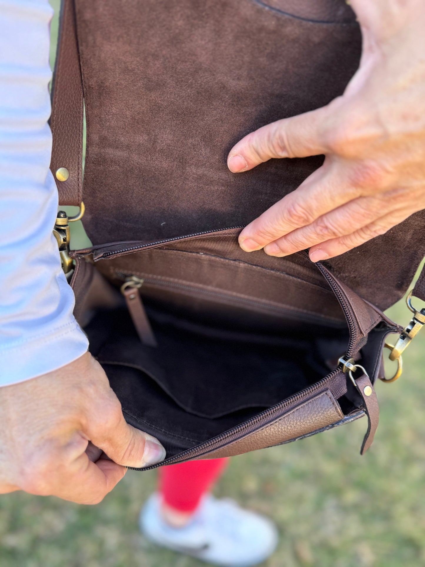 Tooled leather/cowhide purse