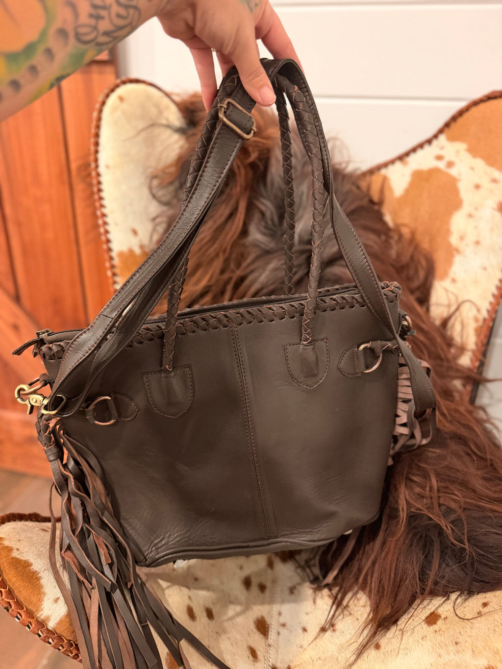 The Fawn & Fringe - cowhide and leather / by The Painted Porches