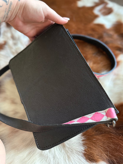 Pink checker Crossbody bag