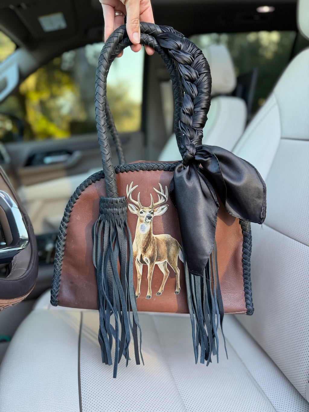 Midnight Buckshot Fringe Tote 🖤🦌
