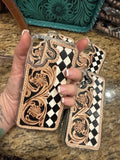 iPhone 16  phone case tooled leather