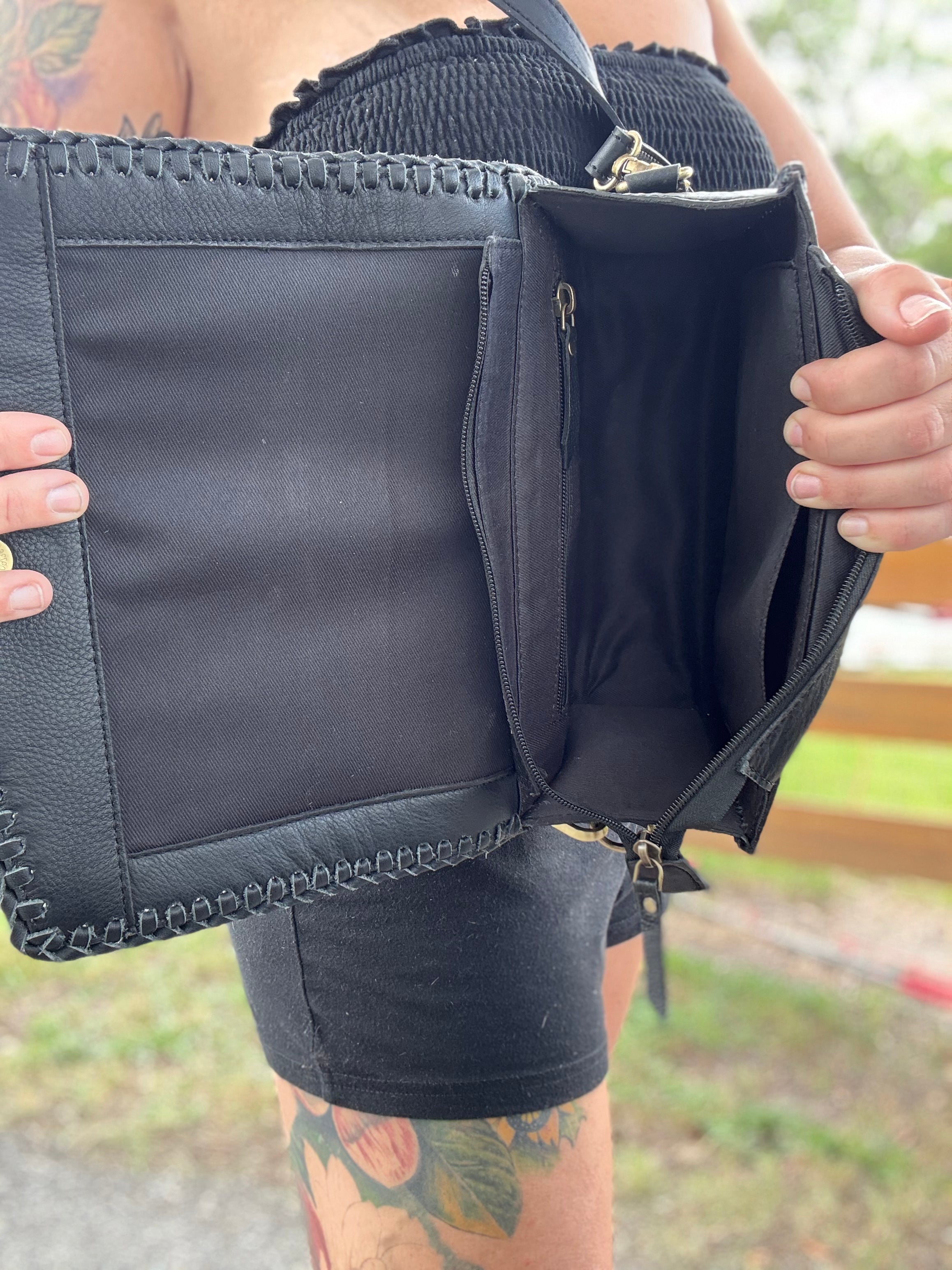 Tooled leather purse