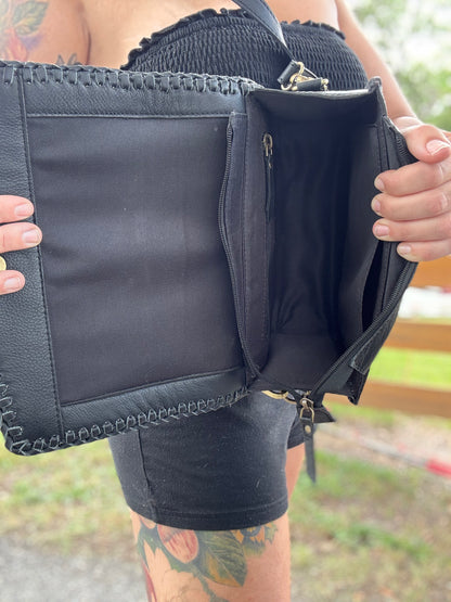 Tooled leather purse