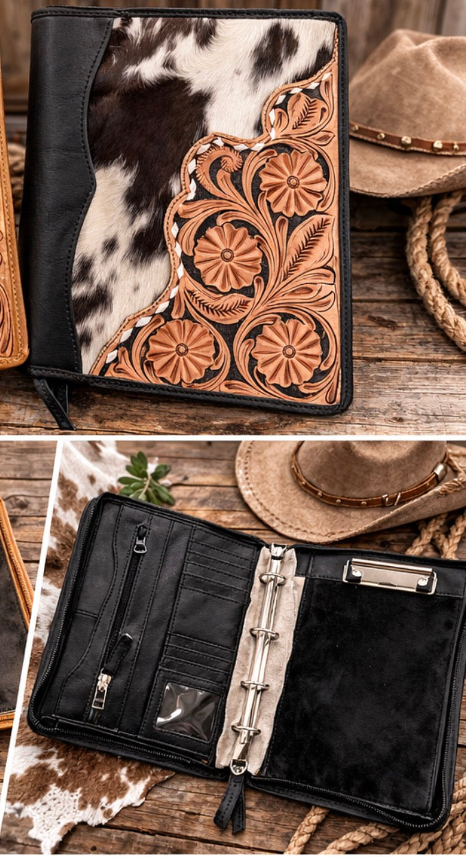 Floral- hand Tooled Binder