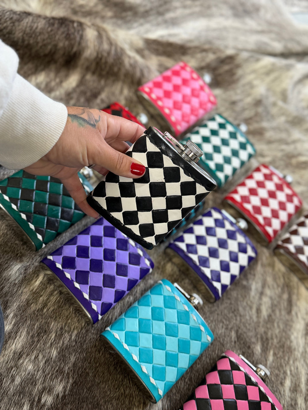 Flask checkered 7oz