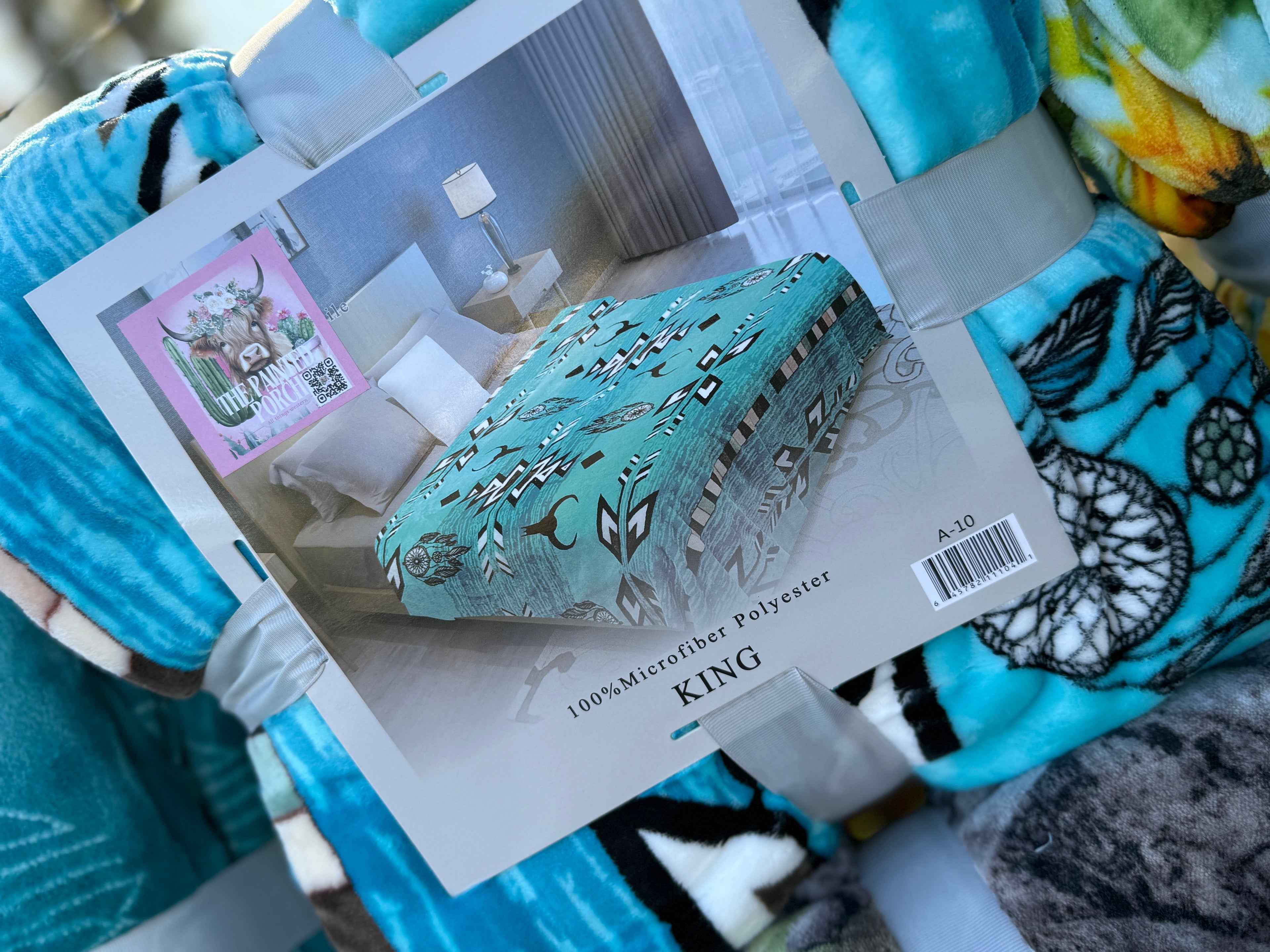 King size blanket - Teal dream catcher