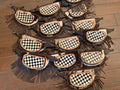 Checker print bum bag