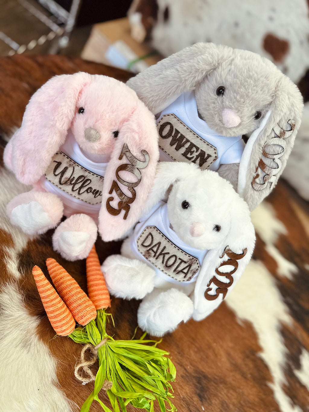 Cowhide bunny