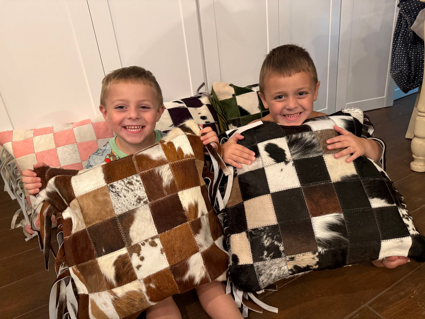 1 Fringe cowhide pillow case 18.5”