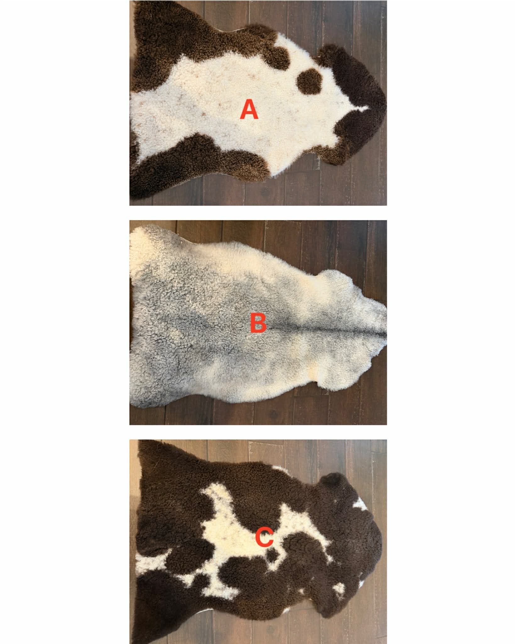 Shearling Sheep fur roughly 2’x3’