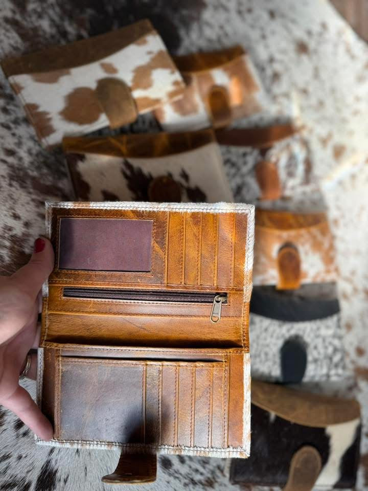 Cowhide leather surprise wallets DOES NOT INCLUDE ENGRAVING
