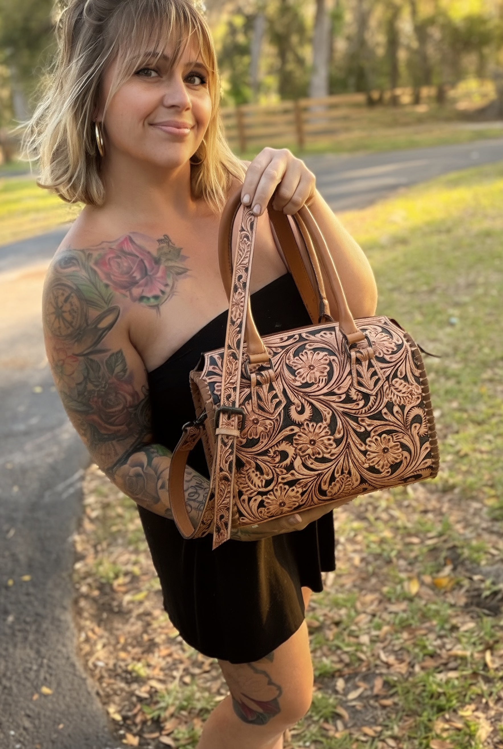 “Tooled Beauty ”- tooled leather speedy (M)