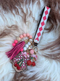 Wristlet checker keychains