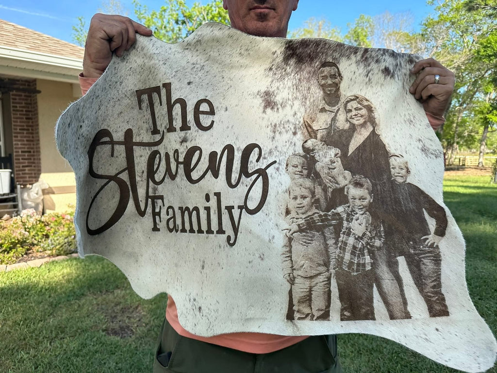 Photo engraved rug
