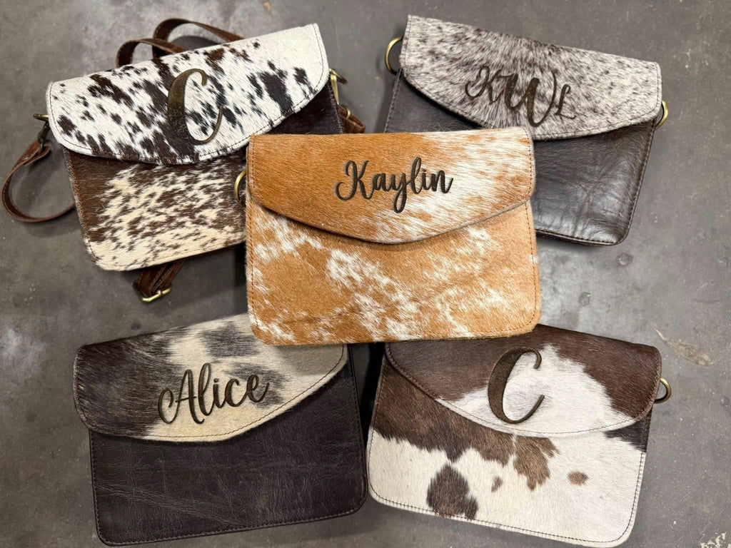 Cute crossbody engraved roughly 9”x7”