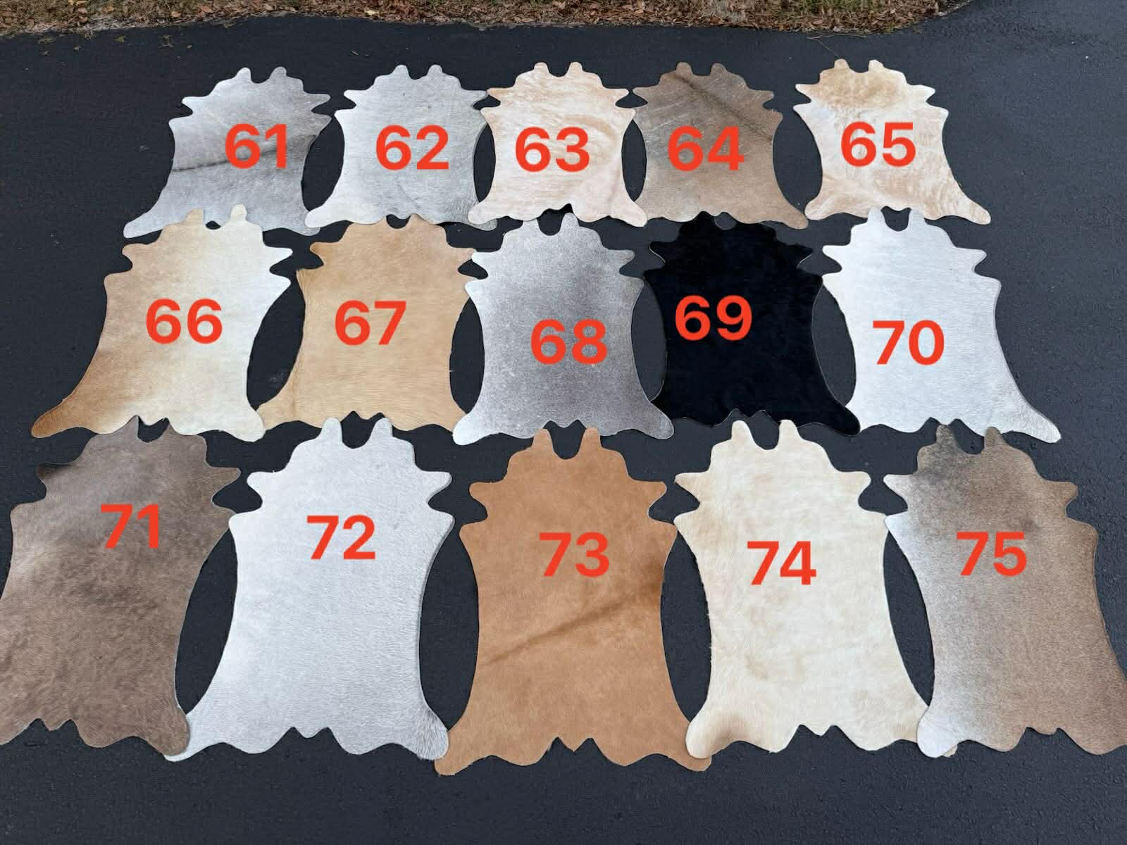 Set B - Calf size hides - 36”-39”