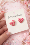 PinkChecker Earring studs