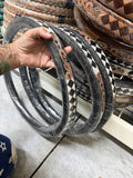 Floral checker  16 “ tooled leather steering wheel cover - read description before purchase