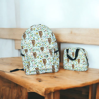 Cowhide bookbag with cowhide name patch only