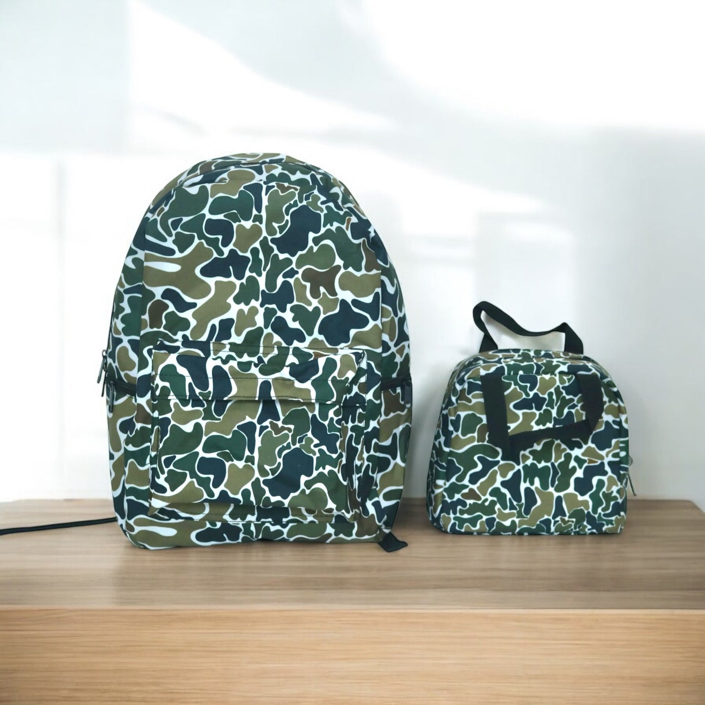 Cowhide bookbag with cowhide name patch only