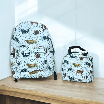 Cowhide bookbag with cowhide name patch only