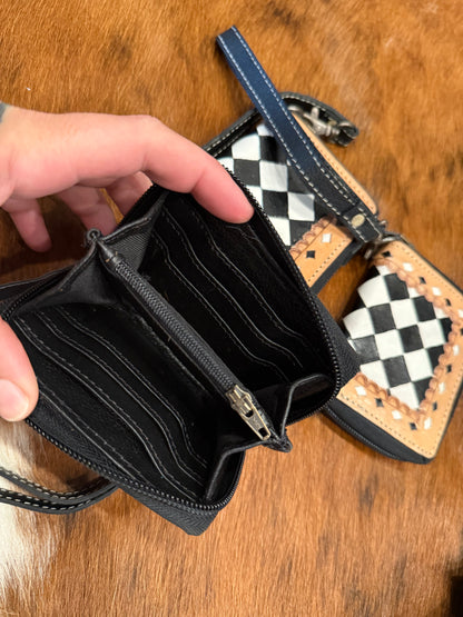 Checker wallet wristlet