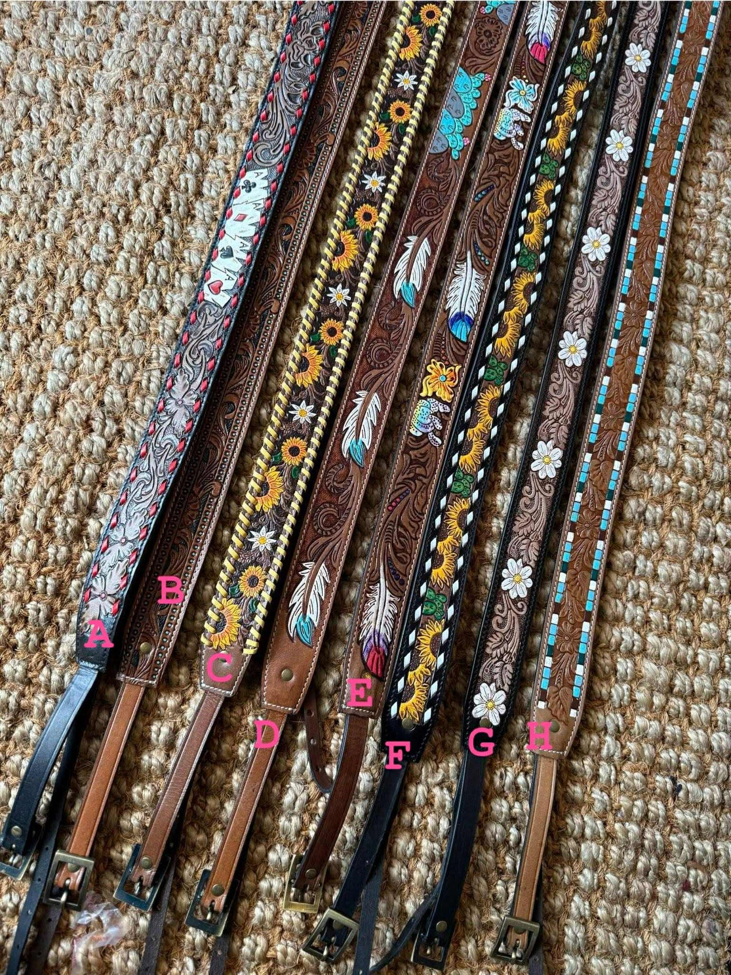 Tooled leather camera straps