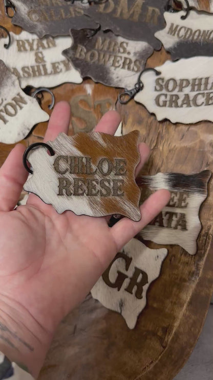 Cowhide keychain