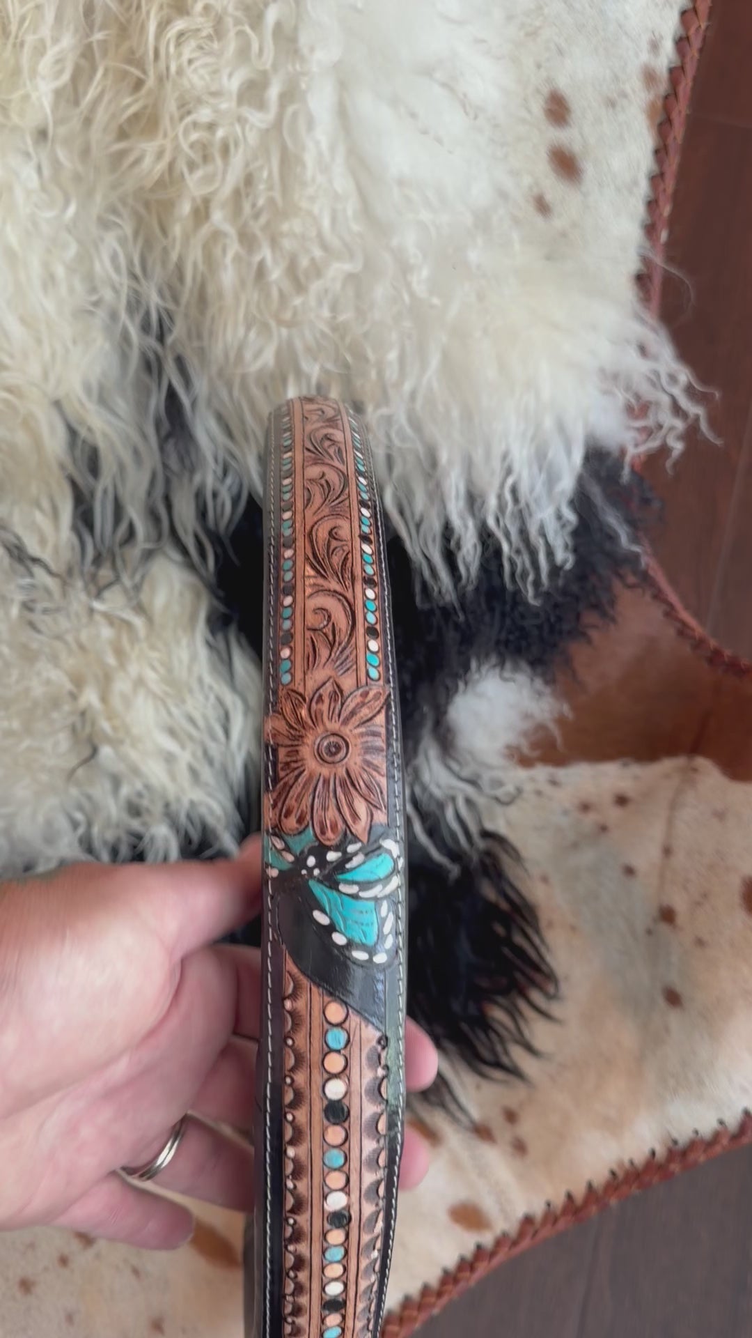 16 “ tooled leather steering wheel cover - read description before purchase