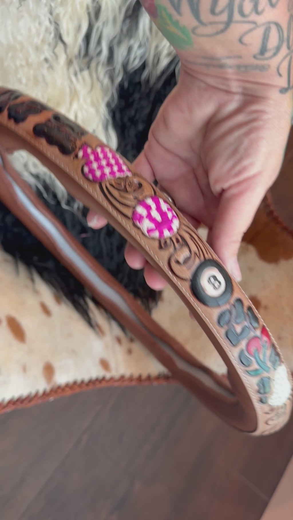 16 “ tooled leather steering wheel cover - read description before purchase