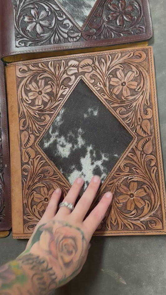 Diamond tooled leather planner