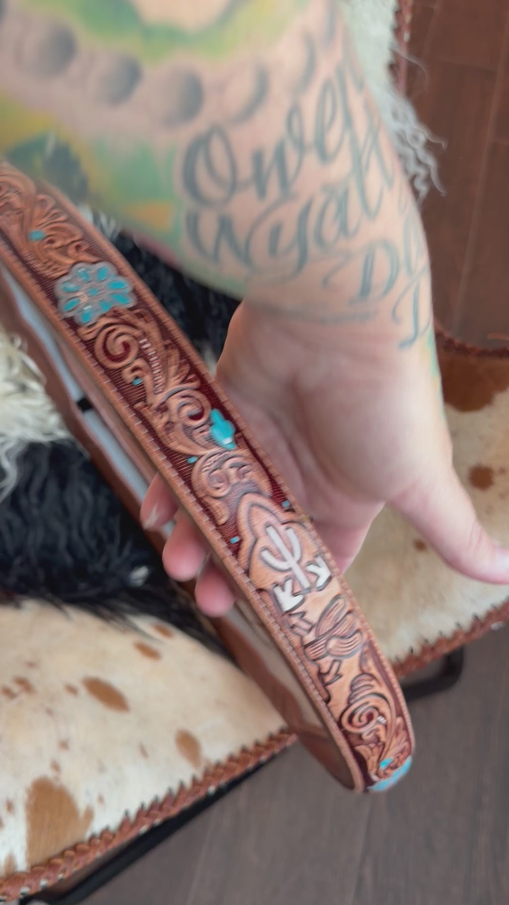 16 “ tooled leather steering wheel cover - read description before purchase