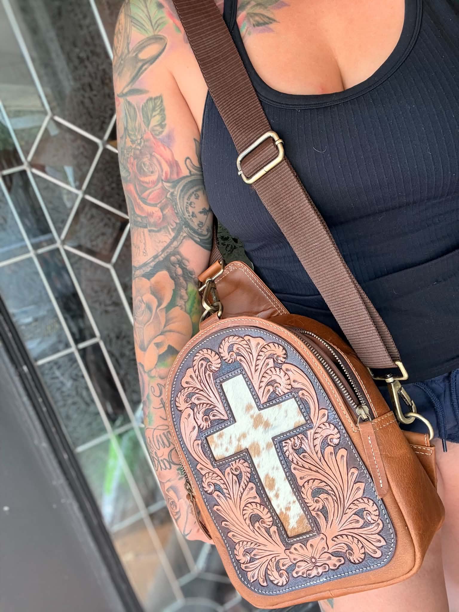 Cowhide Cross sling / cross body bag