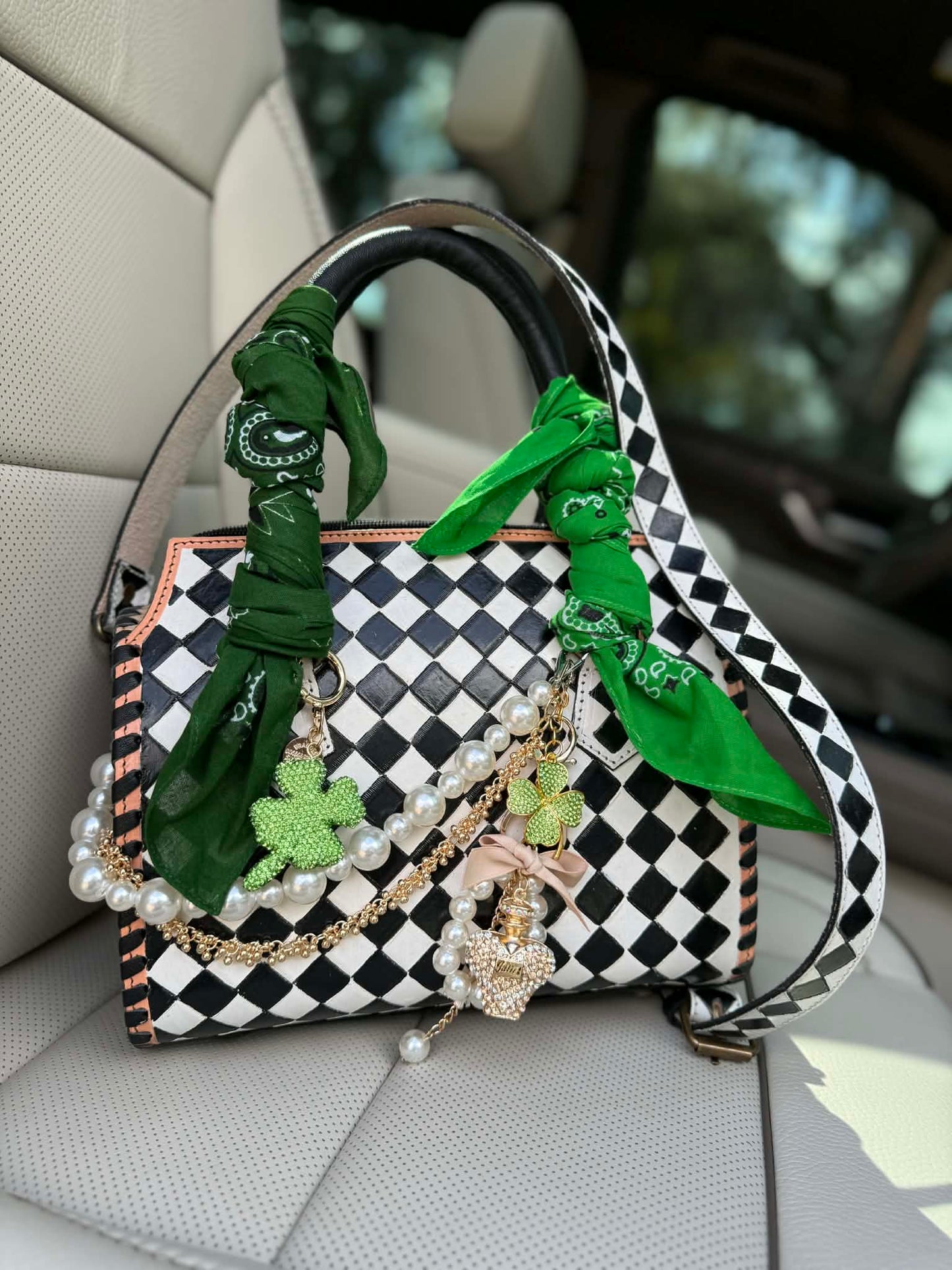 "Emerald Anarchy" - checker tooled leather speedy  (M)