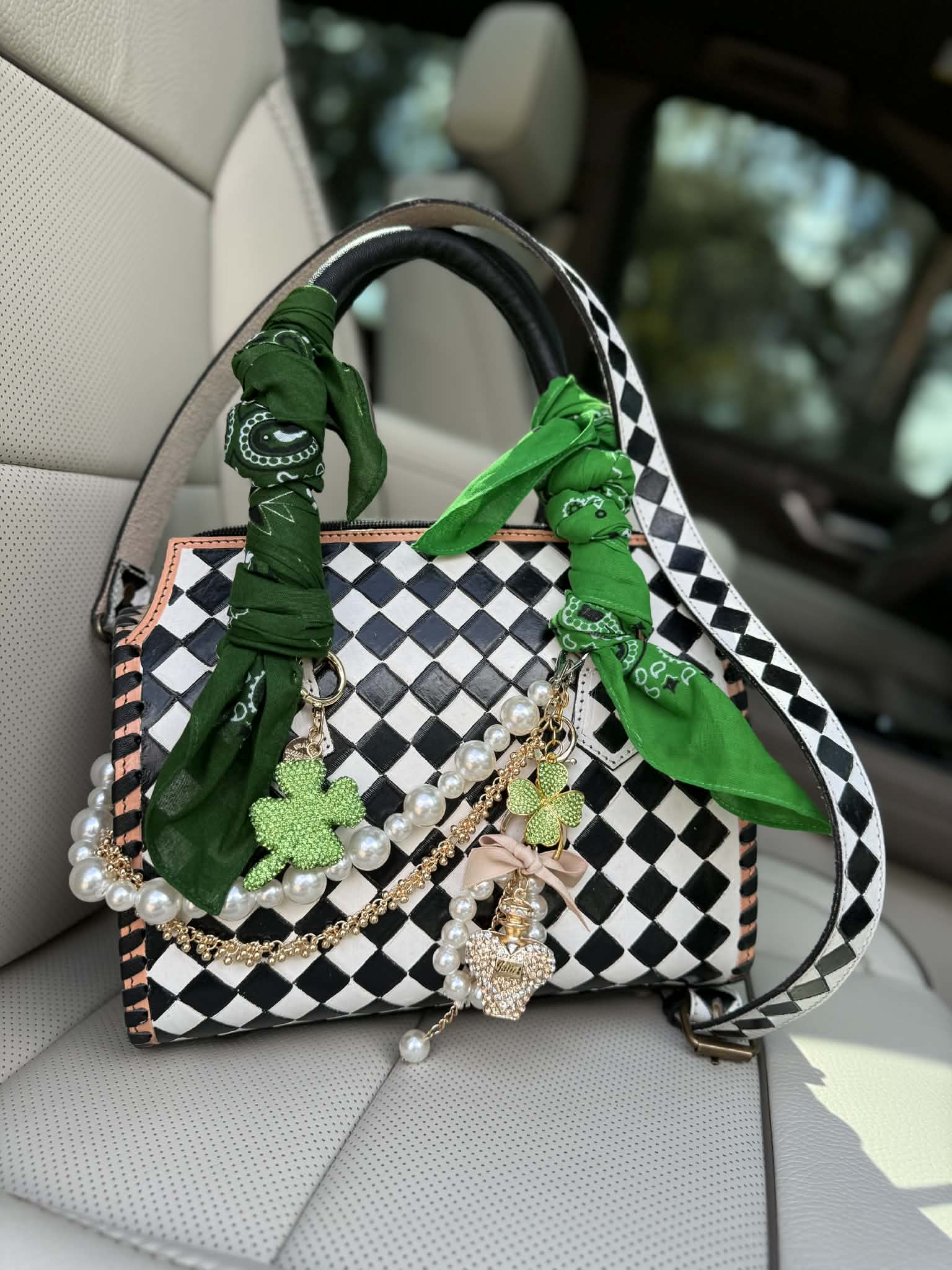 "Emerald Anarchy" - checker tooled leather speedy  (M)