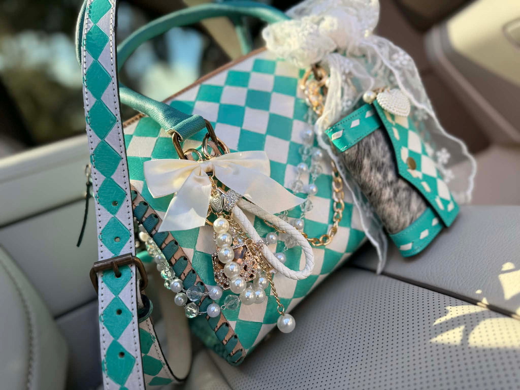 "Porcelain Princess" - checker tooled leather speedy (M)