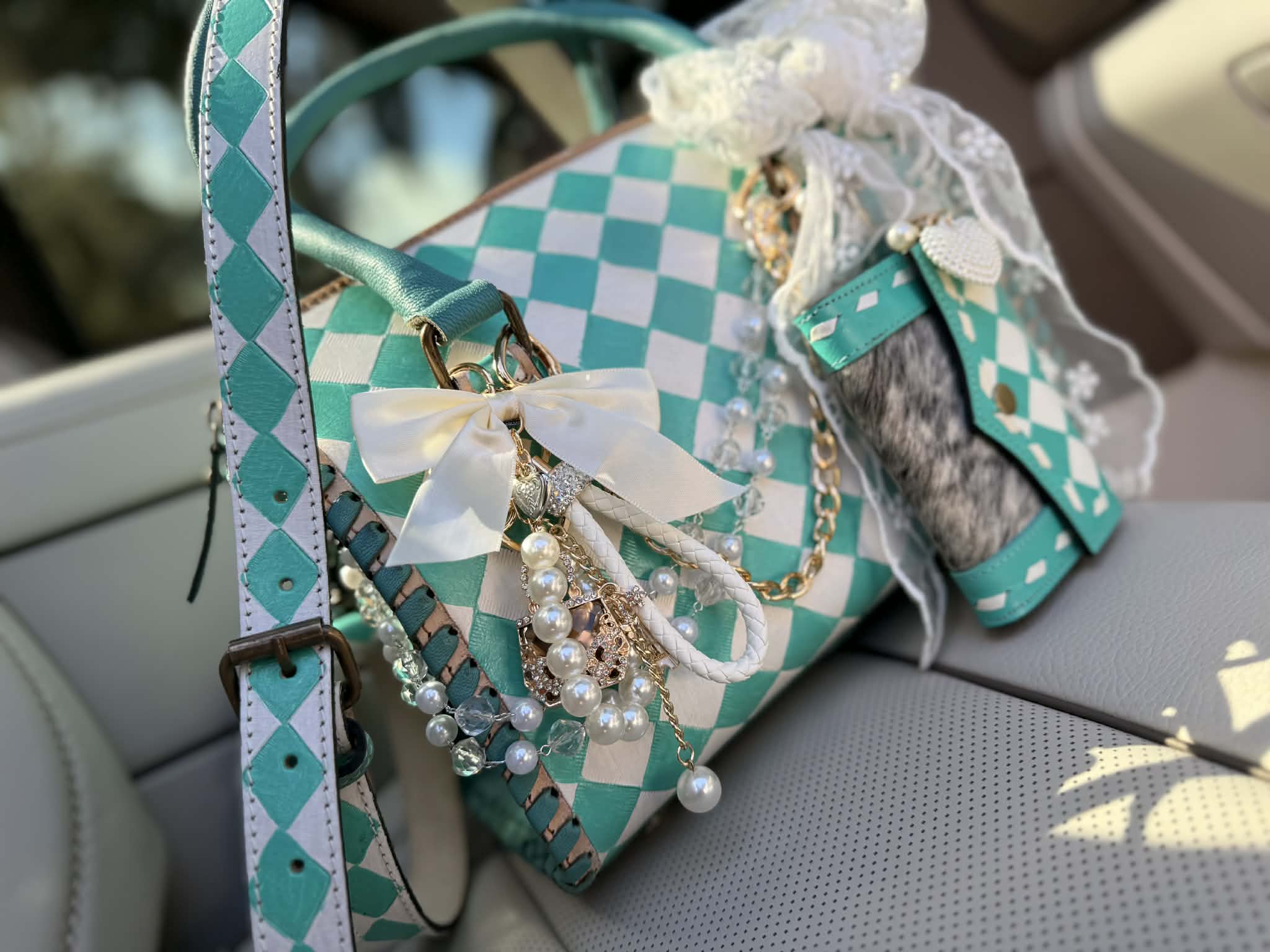 "Porcelain Princess" - checker tooled leather speedy (M)