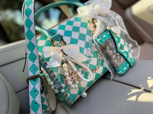 "Porcelain Princess" - checker tooled leather speedy (M)
