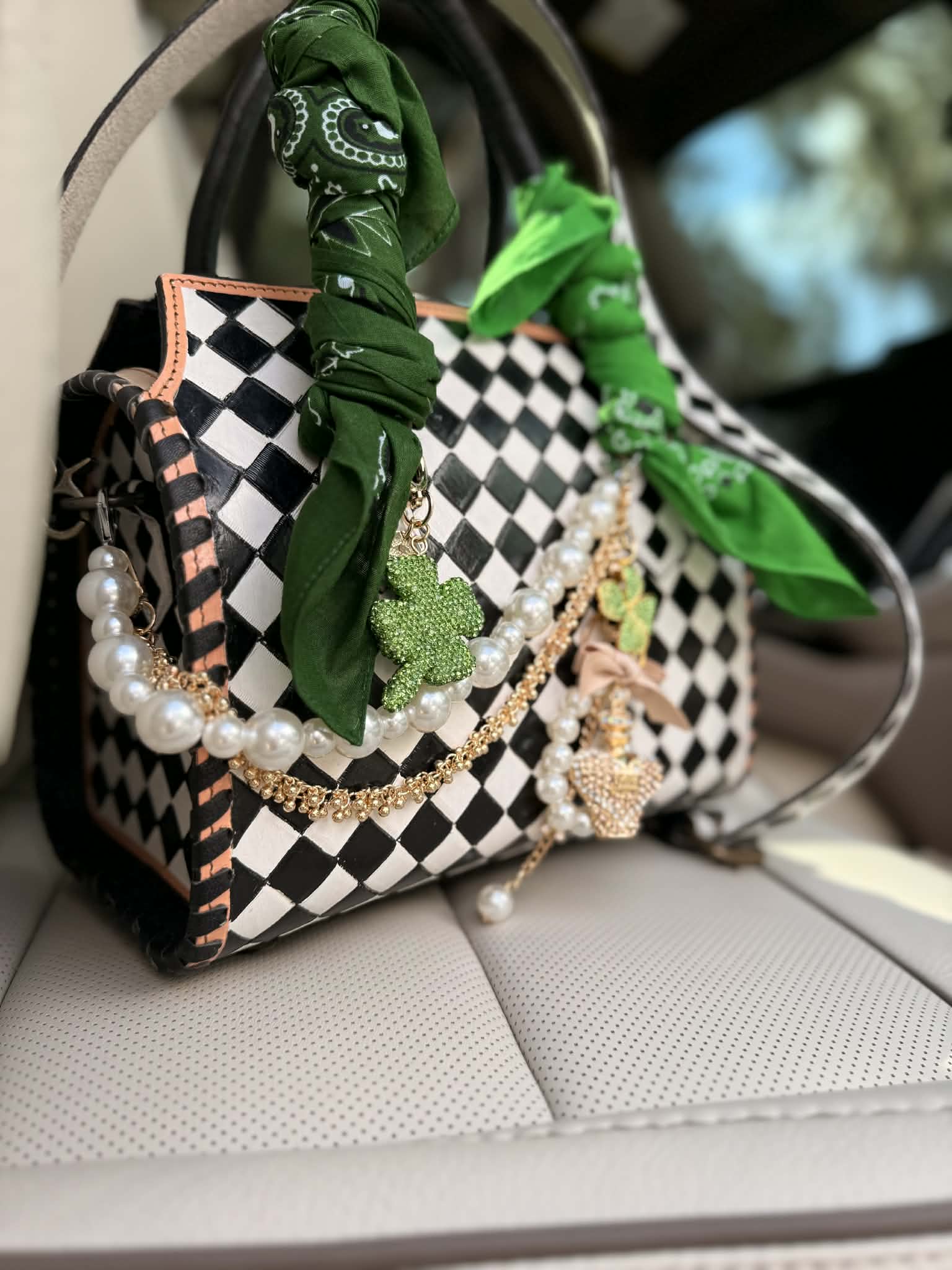 "Emerald Anarchy" - checker tooled leather speedy  (M)