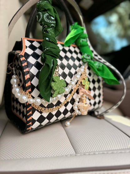 "Emerald Anarchy" - checker tooled leather speedy  (M)