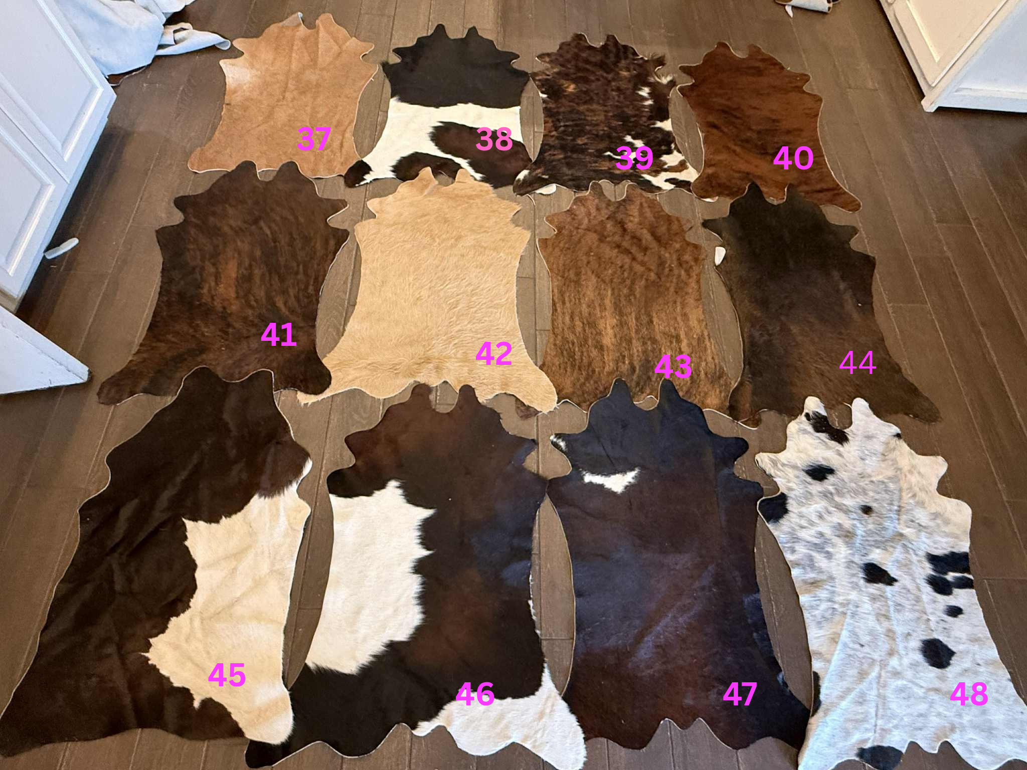 Set A - calf size hides - 36”-39”