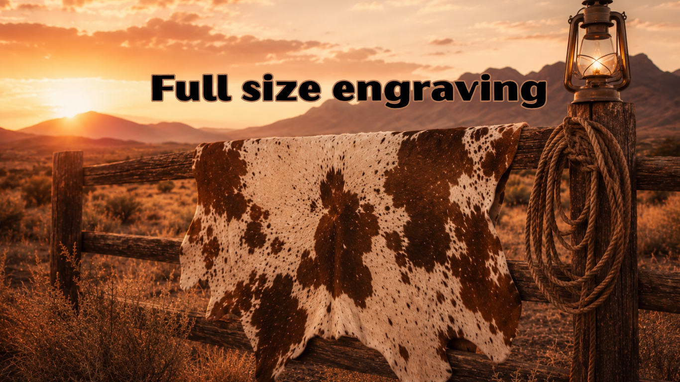 Full size hide engraving fee