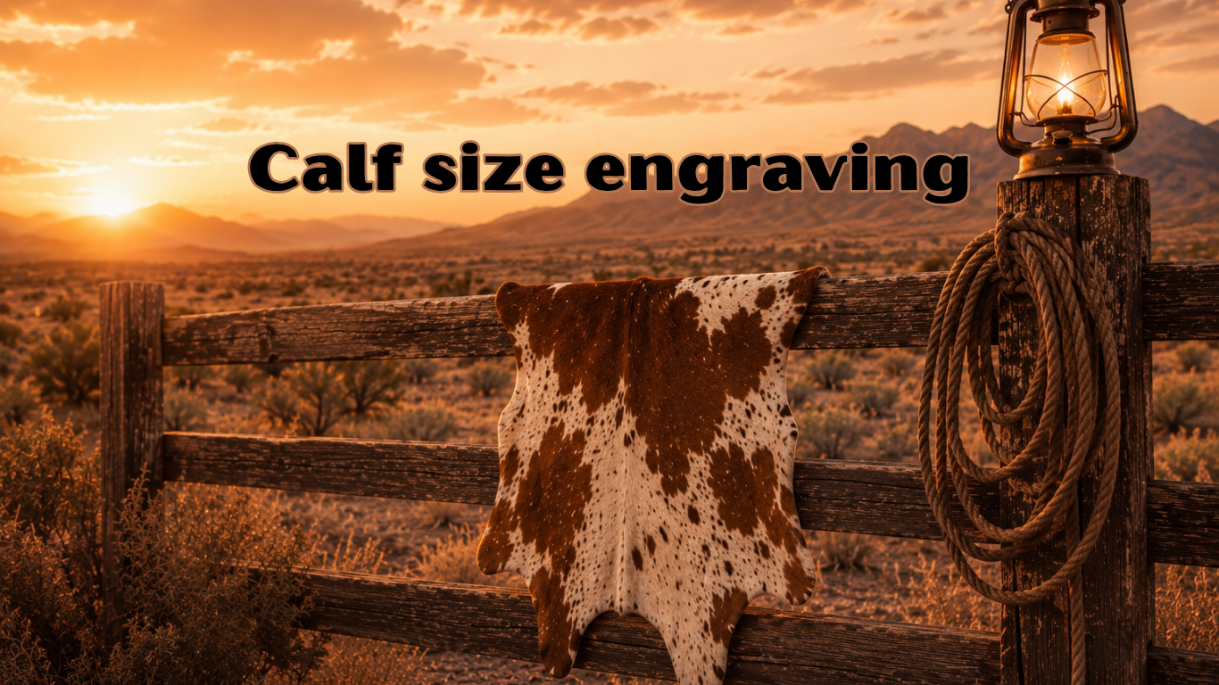Calf size hide engraving fee