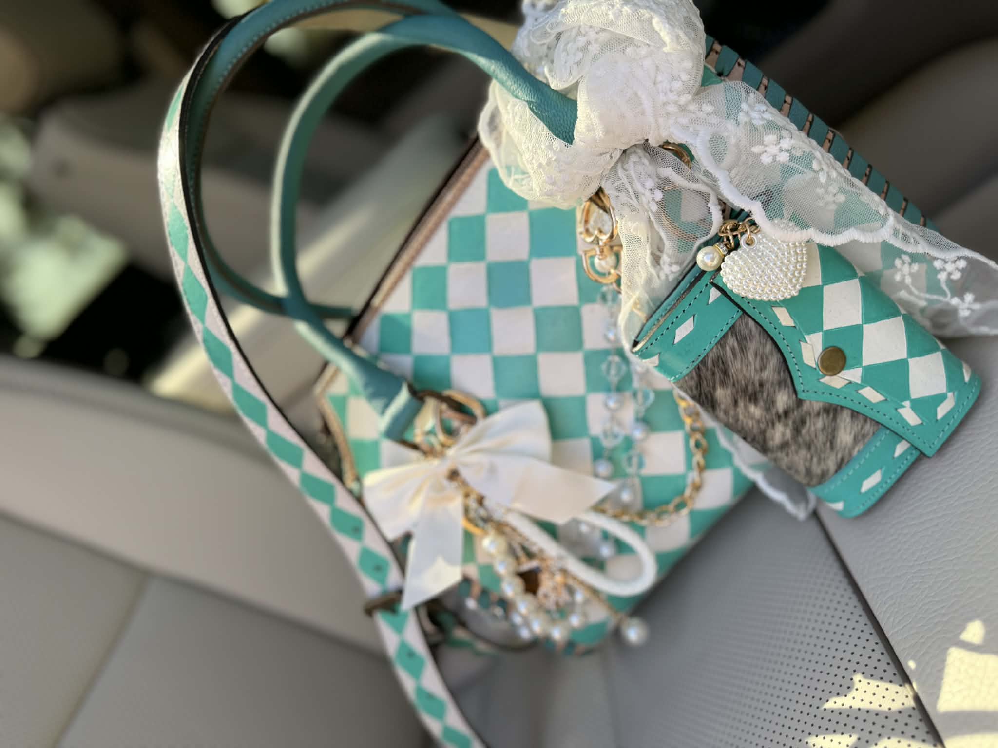 "Porcelain Princess" - checker tooled leather speedy (M)