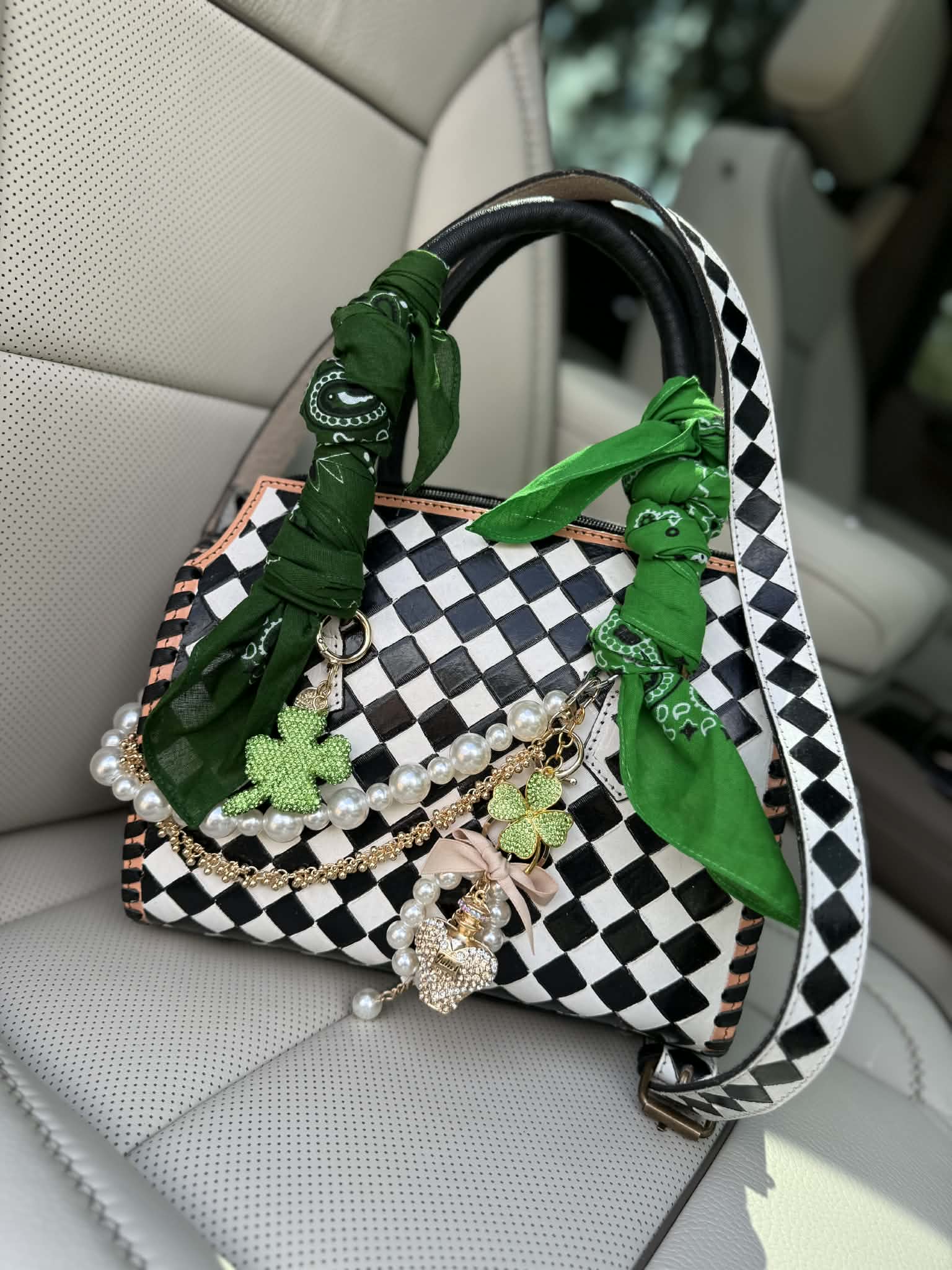 "Emerald Anarchy" - checker tooled leather speedy  (M)