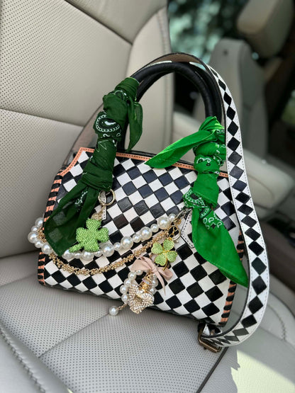 "Emerald Anarchy" - checker tooled leather speedy  (M)