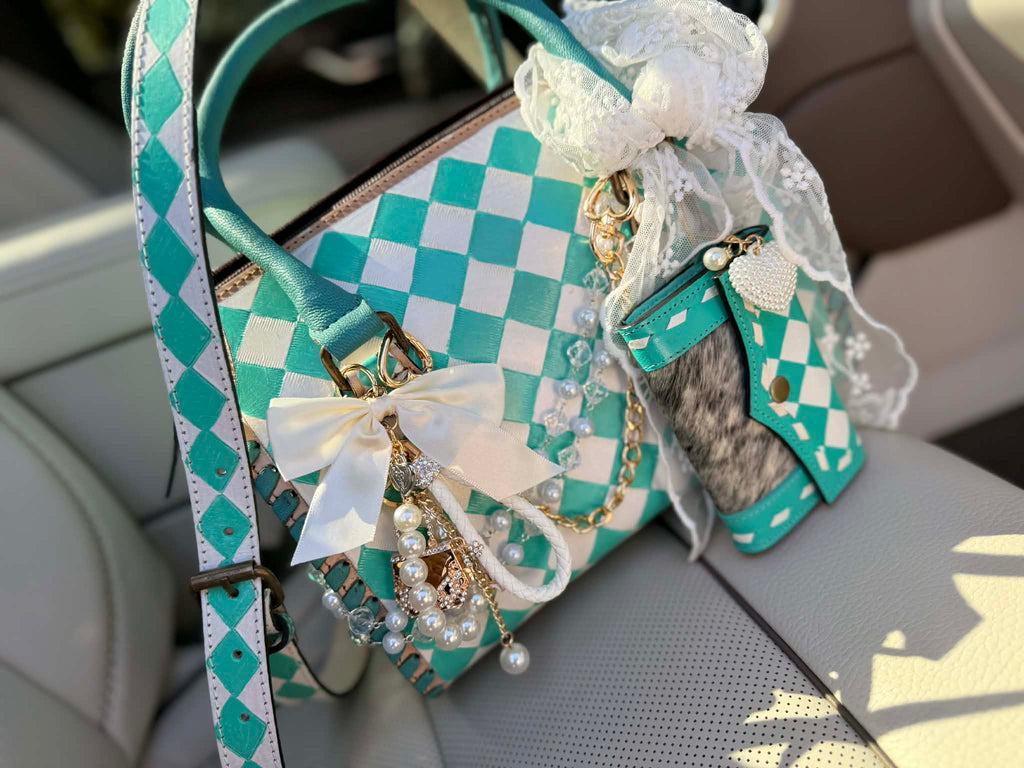 "Porcelain Princess" - checker tooled leather speedy (M)