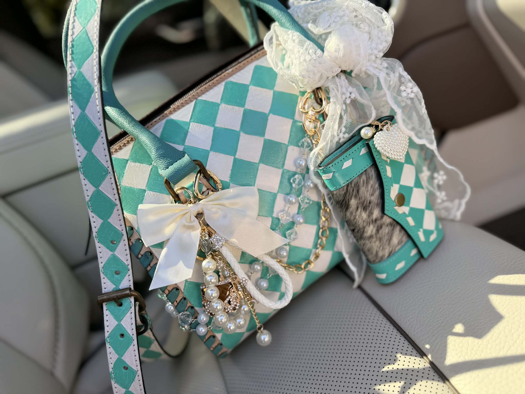 "Porcelain Princess" - checker tooled leather speedy (M)